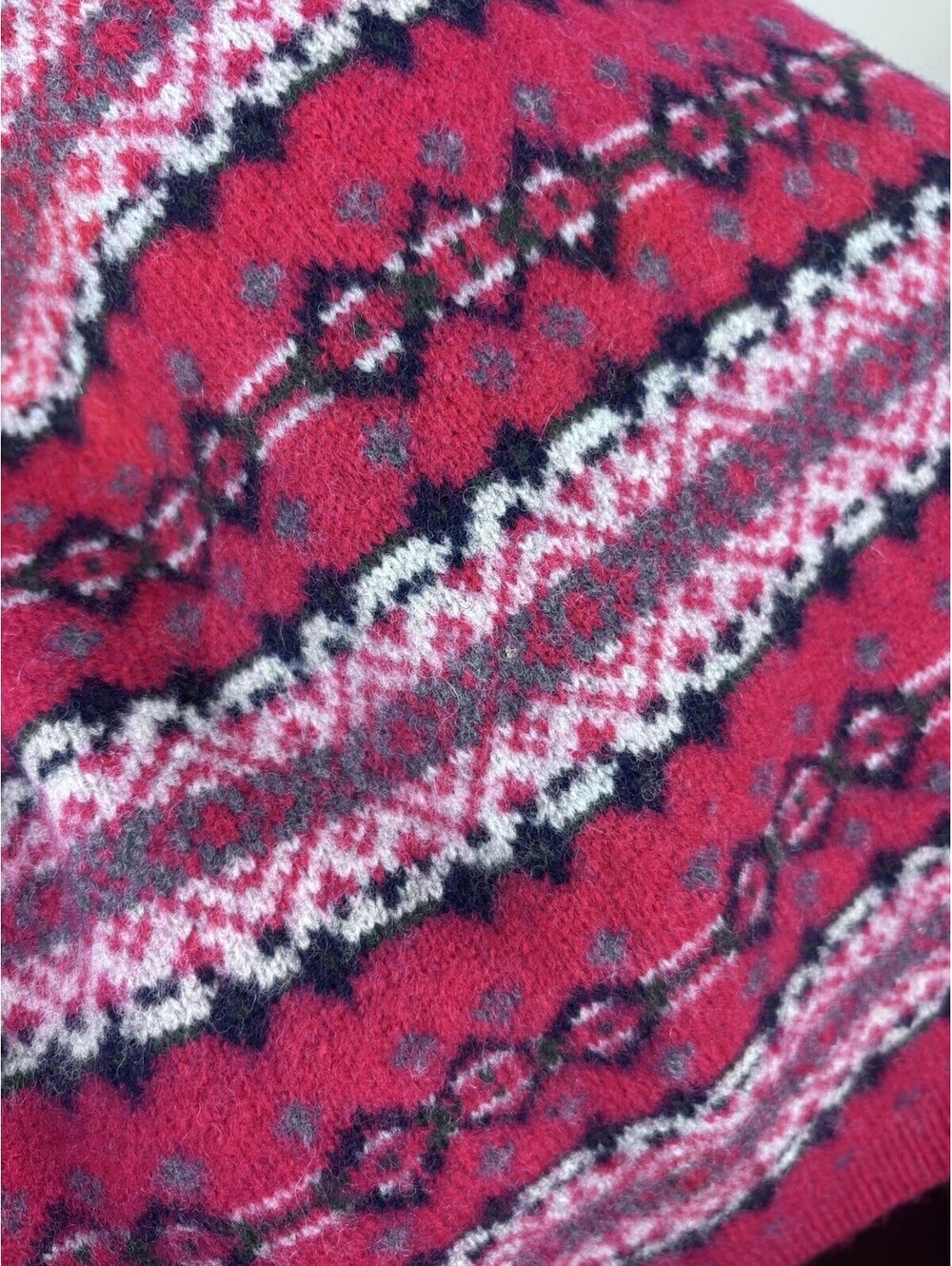 Nautica Men's Wool Geometric Knit V-Neck Pullover Sweater XXL Vintage Style - Picture 4 of 8